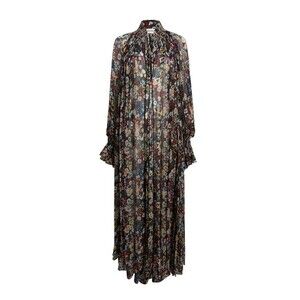 Khaite Floor-Length Multicolored Floral Silk Dress - NWT